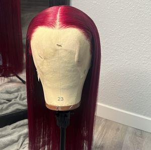 Burgundy Frontal Human Hair Wig